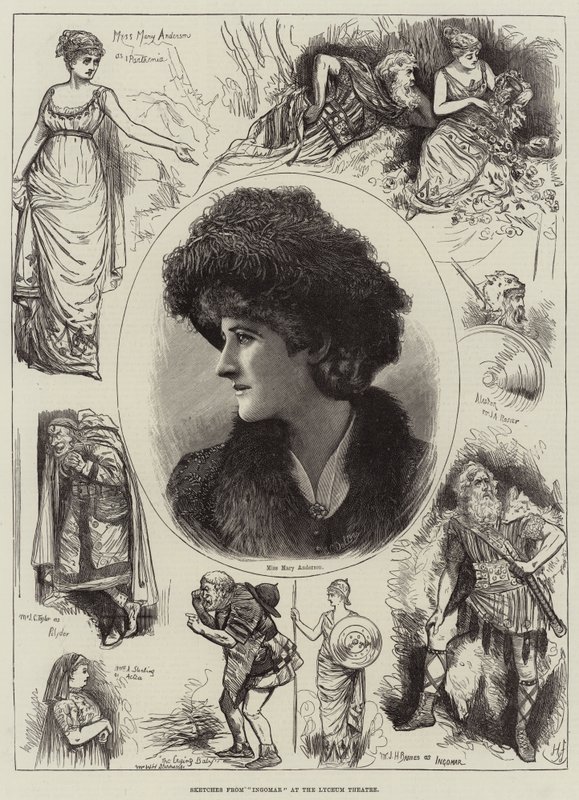 Schizzi da Ingomar al Lyceum Theatre da Harry Furniss