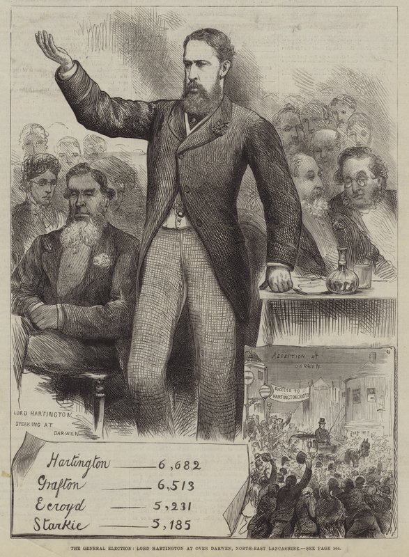 Le elezioni generali, Lord Hartington a Over Darwen, North-East Lancashire da Harry Furniss