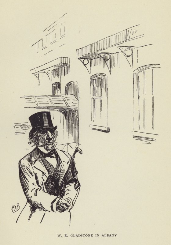W E Gladstone in Albany da Harry Furniss