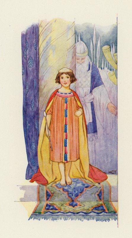Di nuovo il popolo gridò: "Dio salvi il Re!". (litografia a colori) da Harry George Theaker