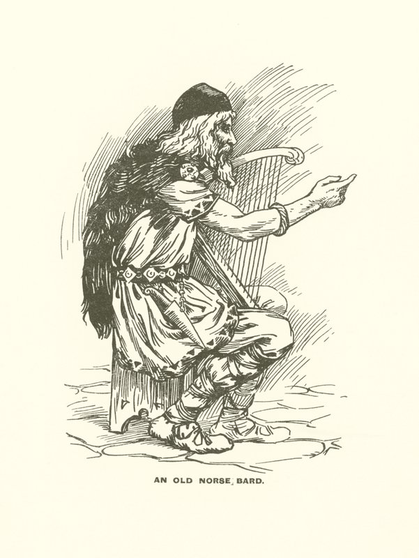 Un vecchio bardo norreno (incisione) da Harry George Theaker