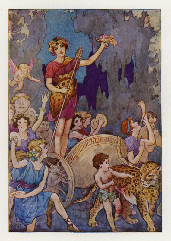 Bacco (litografia a colori) da Harry George Theaker