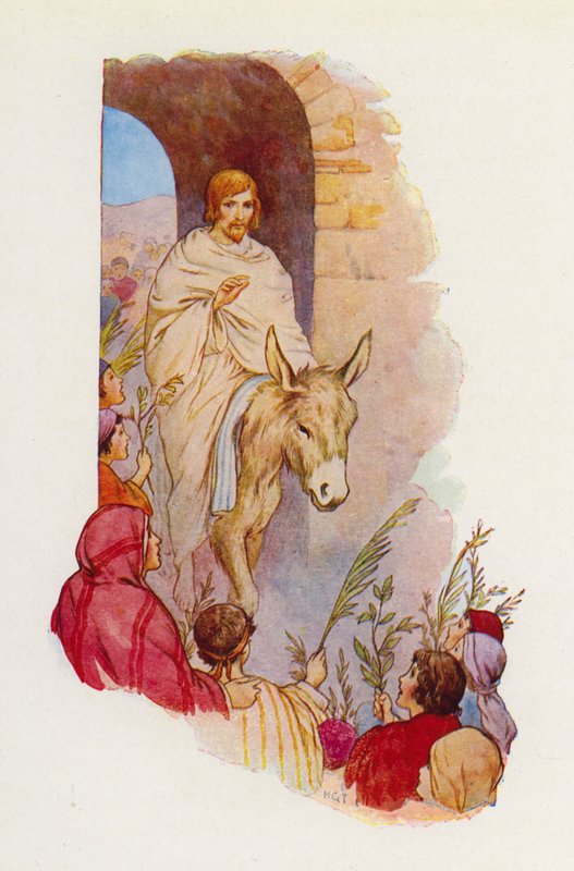 "Benedetto colui che viene nel nome del Signore" (litografia a colori) da Harry George Theaker