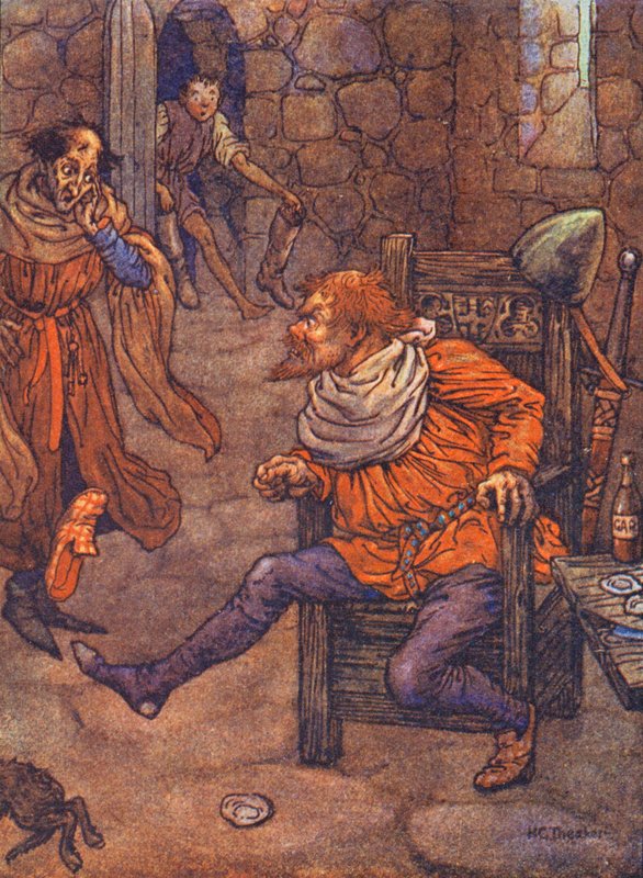 Delfino grigio, una leggenda di Sheppey (litografia a colori) da Harry George Theaker