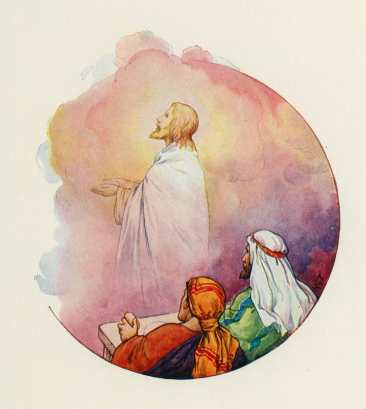 Fu separato da loro e portato in cielo (litografia a colori) da Harry George Theaker