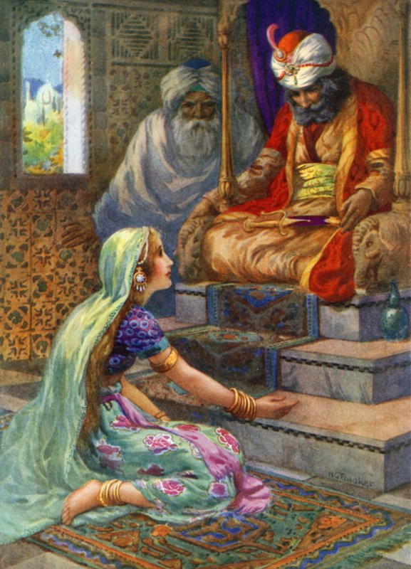 "Il suo nome è Satyavan" (litografia a colori) da Harry George Theaker