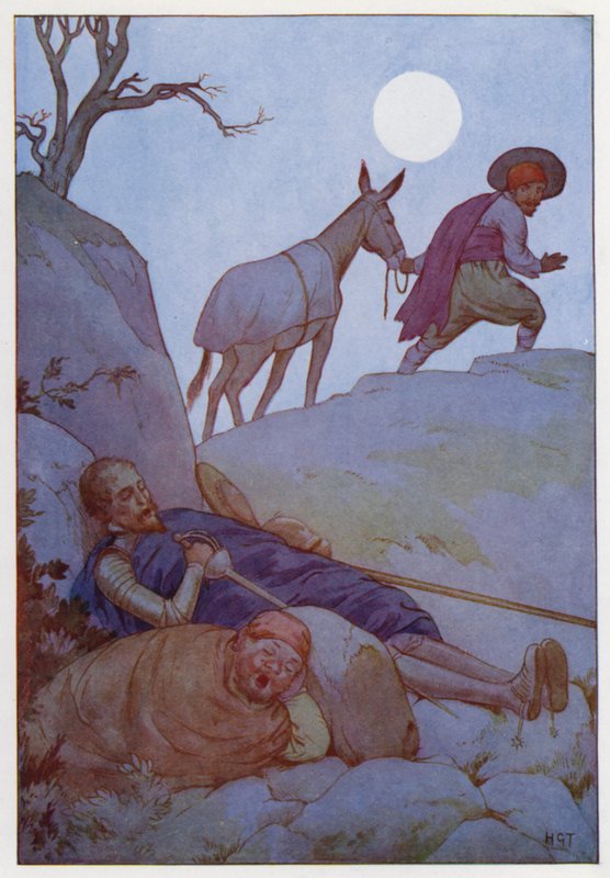Illustrazione per Don Chisciotte (litografia a colori) da Harry George Theaker
