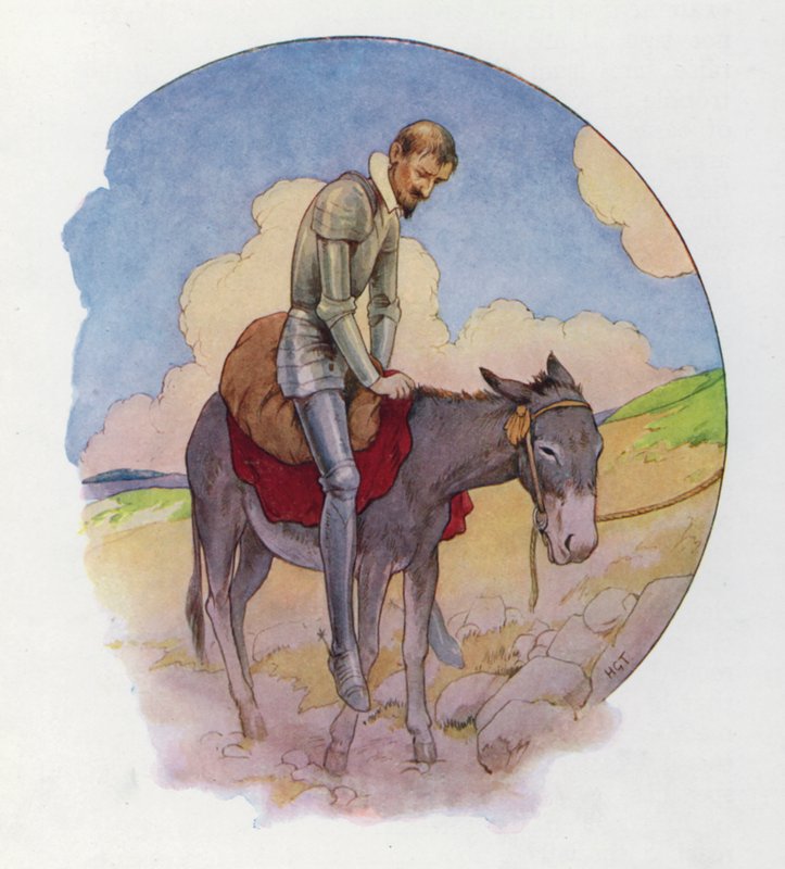 Illustrazione per Don Chisciotte (litografia a colori) da Harry George Theaker