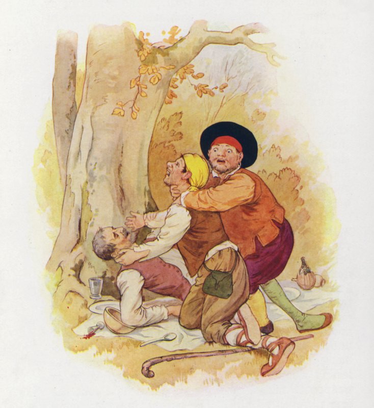 Illustrazione per Don Chisciotte (litografia a colori) da Harry George Theaker