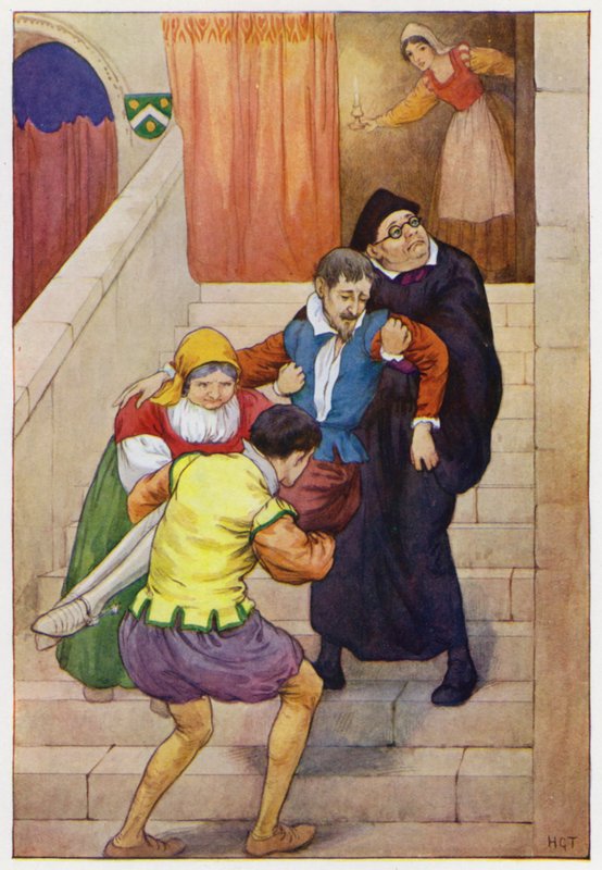 Illustrazione per Don Chisciotte (litografia a colori) da Harry George Theaker