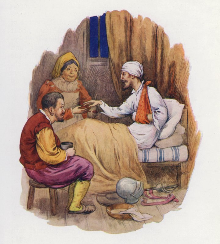 Illustrazione per Don Chisciotte (litografia a colori) da Harry George Theaker