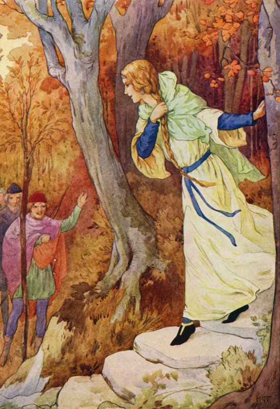 Marian arrivò di corsa (litografia a colori) da Harry George Theaker