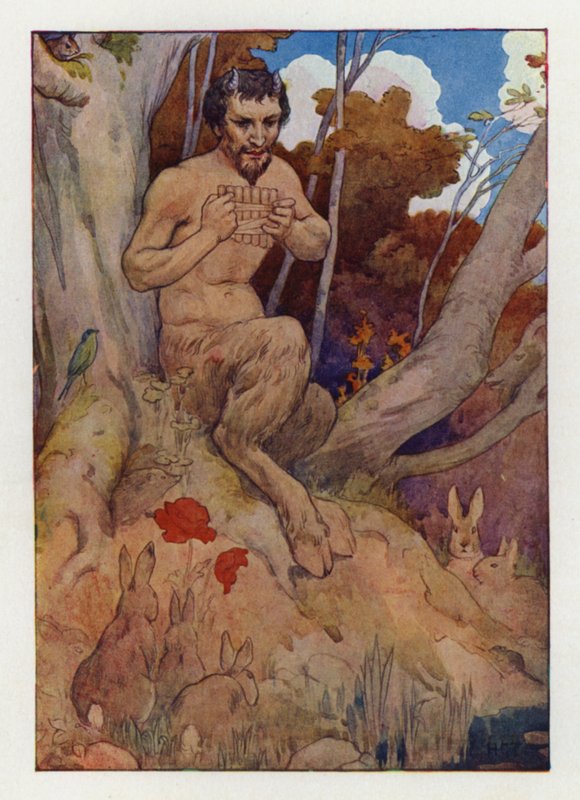 Pan (litografia a colori) da Harry George Theaker