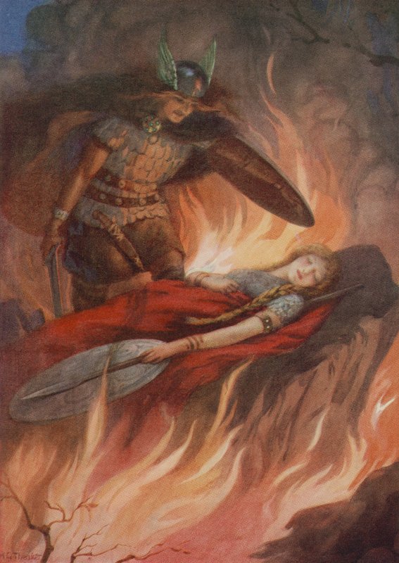 Sigurd e Brynhild, da "La spada dei Volsung" (litografia a colori) da Harry George Theaker