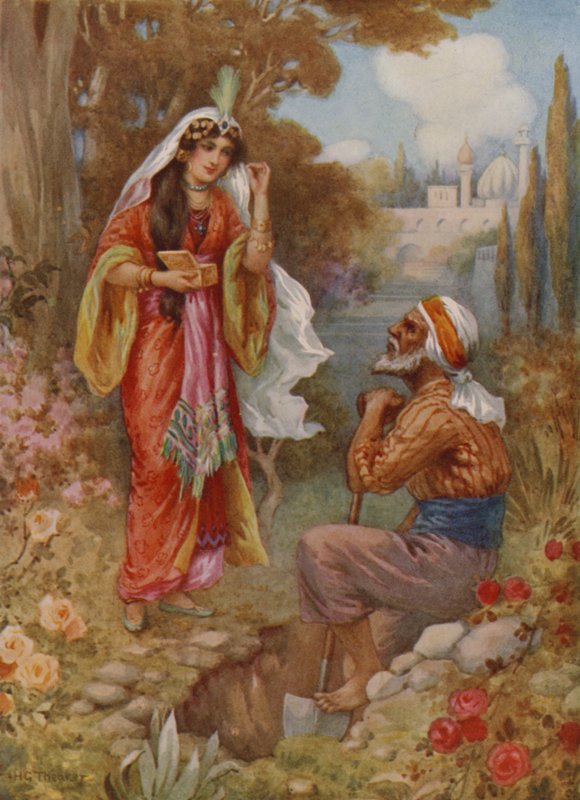 La principessa e le perle (litografia a colori) da Harry George Theaker