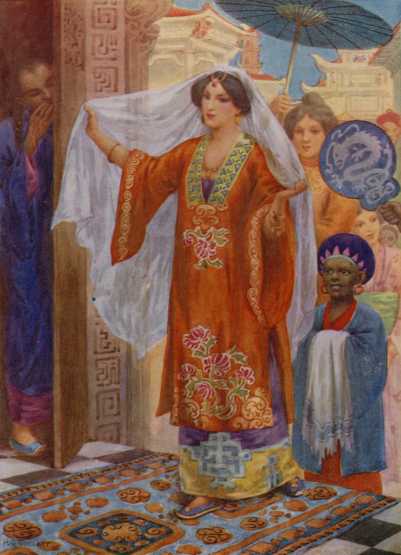 La principessa in viaggio verso Bath (litografia a colori) da Harry George Theaker