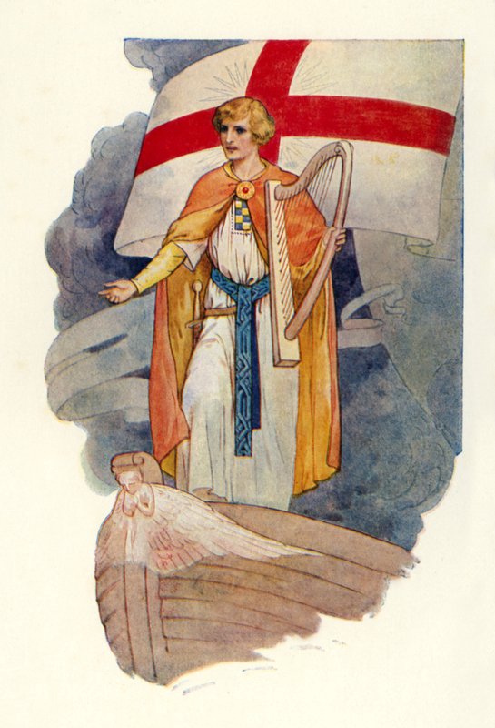 Sotto una croce un uomo guardava (litografia a colori) da Harry George Theaker