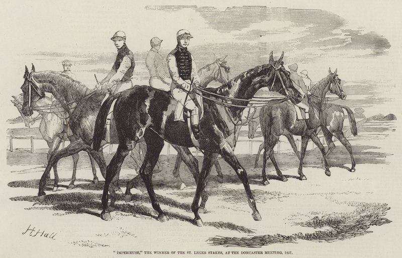 Imperieuse, la vincitrice delle St Leger Stakes, al Doncaster Meeting, 1857 da Harry Hall