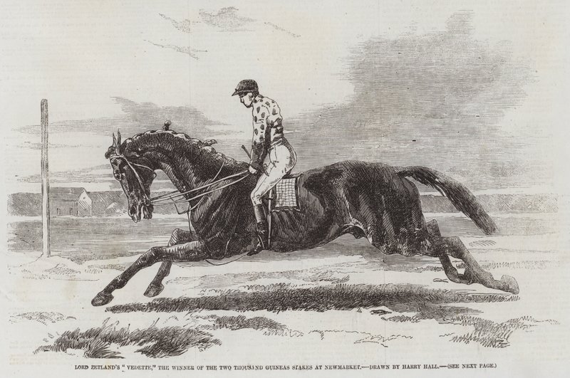 Vedette di Lord Zetland, il vincitore delle Due Mille Ghinee a Newmarket da Harry Hall