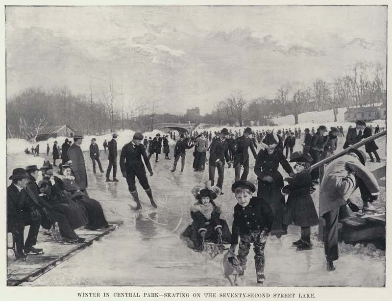 Inverno a Central Park, pattinaggio sul lago della 72ª strada da Harry M. Pettit