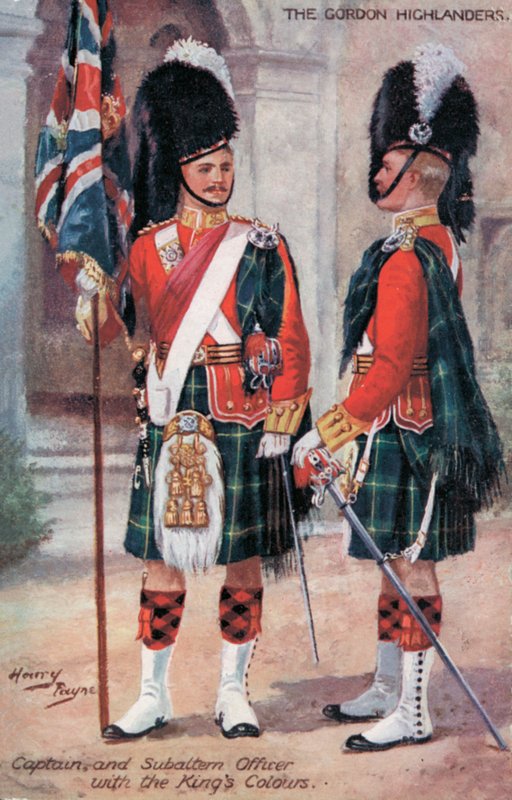 The Gordon Highlanders, Capitano e Ufficiale Subalterno, con i Colori del Re da Harry Payne