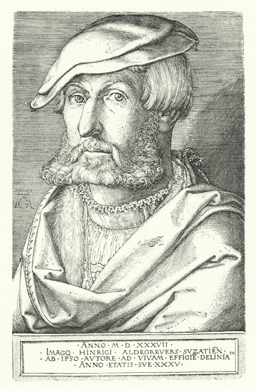 Autoritratto di Heinrich Aldegrever, pittore e incisore tedesco da Heinrich (after) Aldegrever
