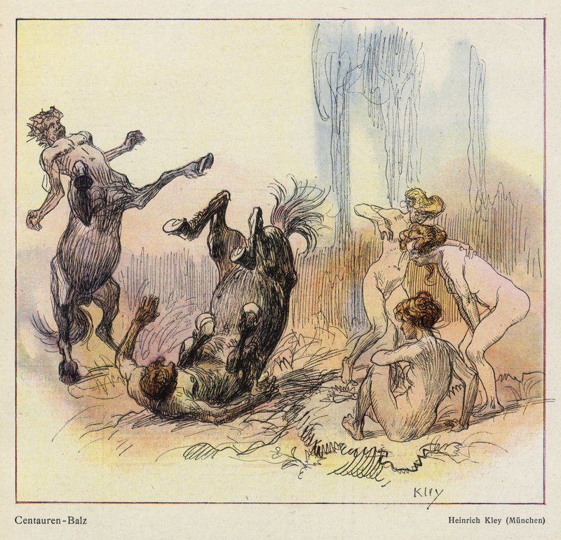 Corteo di corteggiamento dei centauri da Heinrich Kley