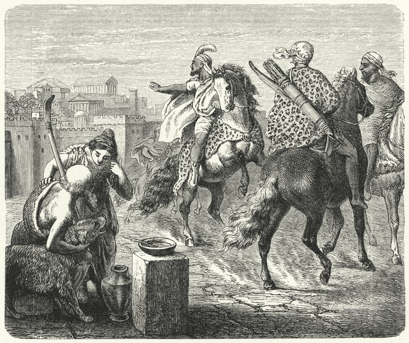 Giugurta di Numidia lascia la corrotta città di Roma da Heinrich Leutemann