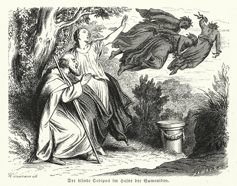 Edipo e Antigone nel boschetto delle Eumenidi da Heinrich Leutemann