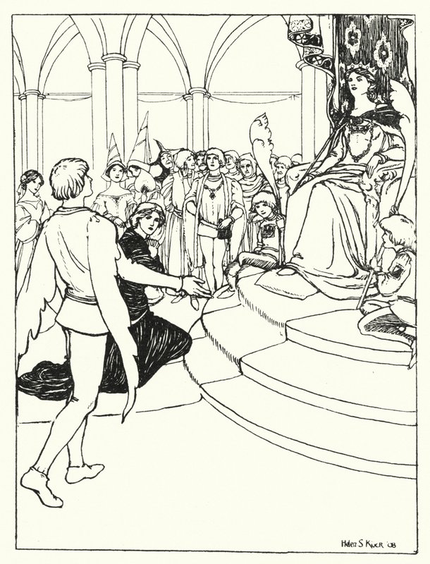 Il Giovane alla Corte della Regina delle Fate (incisione) da Helen S. Kuck
