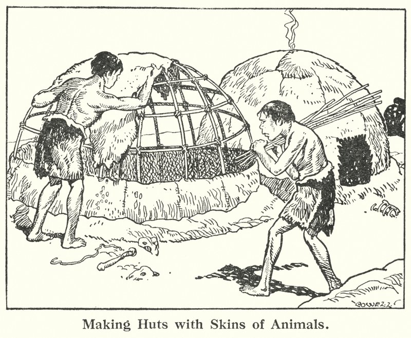 Costruzione di capanne con pelli di animali da Helga von Cramm