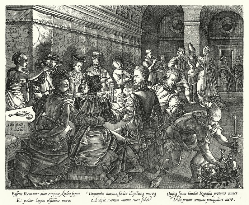 Il banchetto a casa di Tarquinio da Hendrik (after) Goltzius