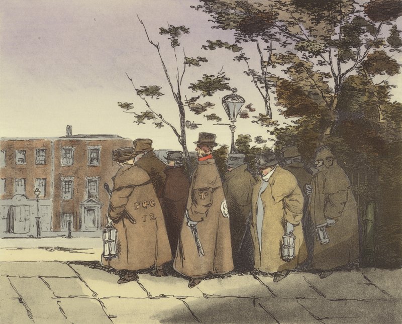 Rientro dei guardiani notturni da Henri Bonaventure Monnier