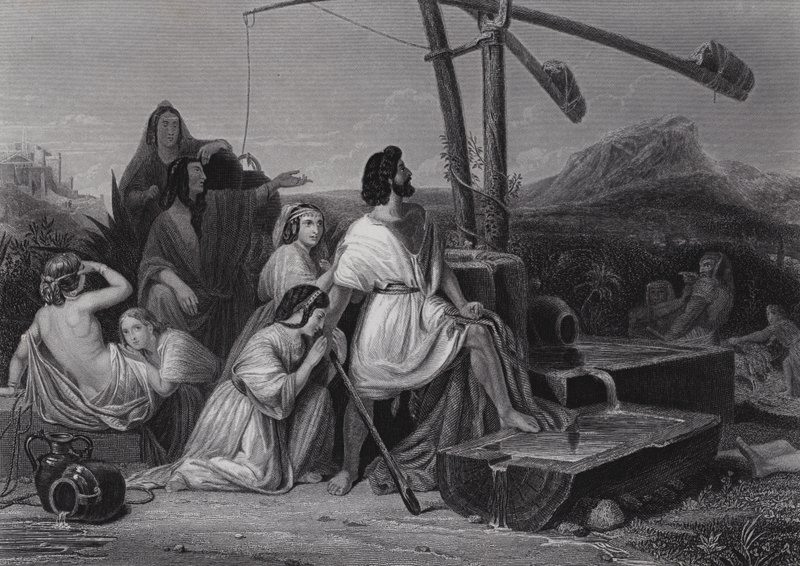 Mosè nella terra di Madian da Henri Frederic (after) Schopin