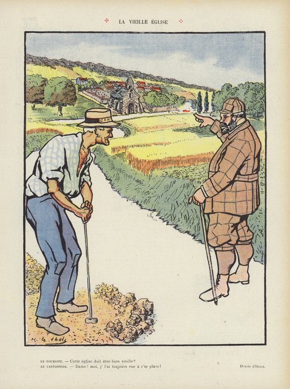La vecchia chiesa. Illustrazione per Le Rire da Henri Gabriel Ibels