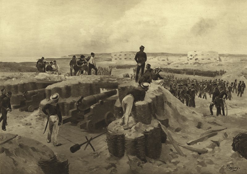 Battaglia di Bomarsund, 1854 da Henri Louis Dupray