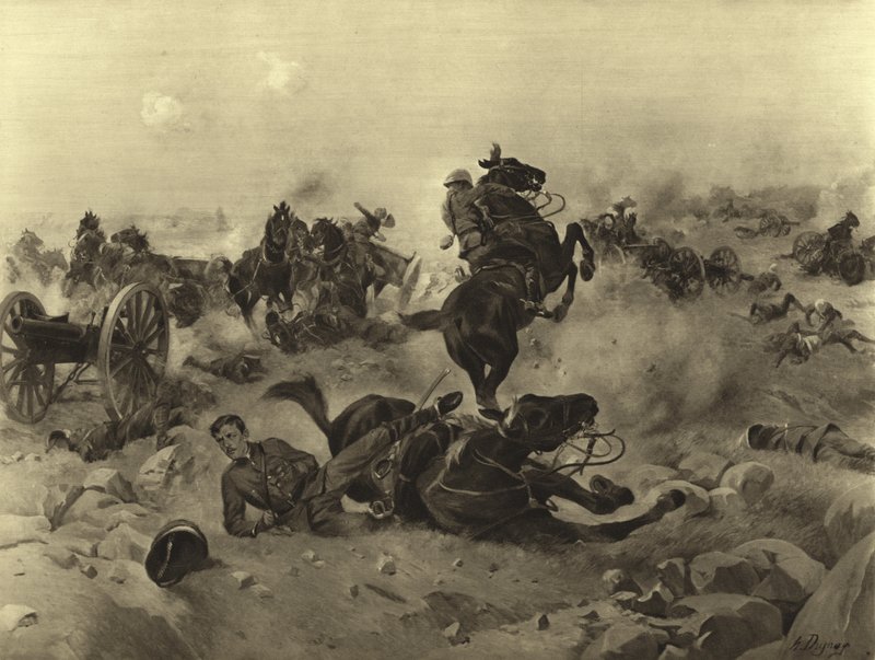 Battaglia di Colenso, 1899 (incisione) da Henri Louis Dupray