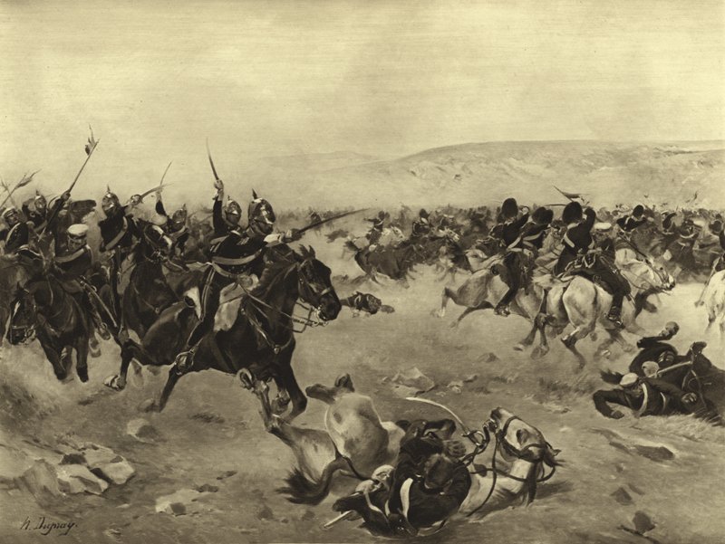 La carica della Brigata Pesante, Battaglia di Balaclava, 1854 da Henri Louis Dupray