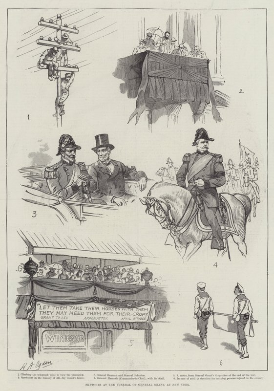 Schizzi al funerale del generale Grant, a New York da Henry Alexander Ogden