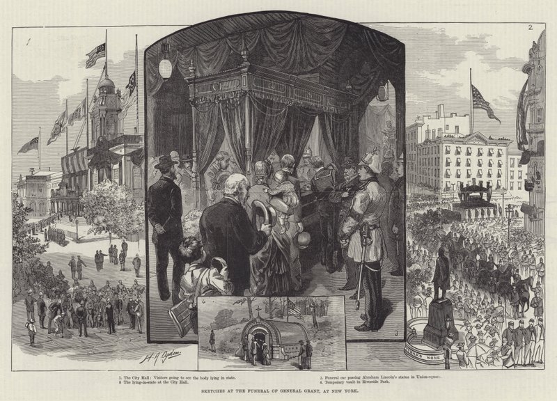 Schizzi al funerale del generale Grant, a New York da Henry Alexander Ogden