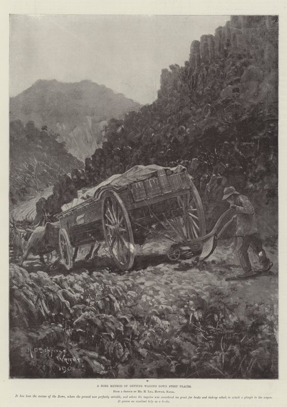 Un metodo boero per far scendere i carri da luoghi ripidi da Henry Charles Seppings Wright