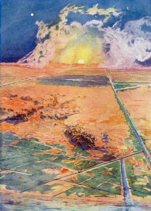 Un paesaggio ideale su Marte secondo il professor Lowell da Henry Charles Seppings Wright
