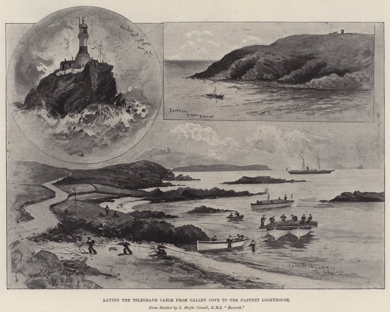 Posa del cavo telegrafico da Galley Cove al Faro di Fastnet da Henry Charles Seppings Wright