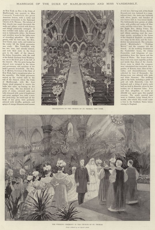 Matrimonio del Duca di Marlborough e Miss Vanderbilt da Henry Charles Seppings Wright