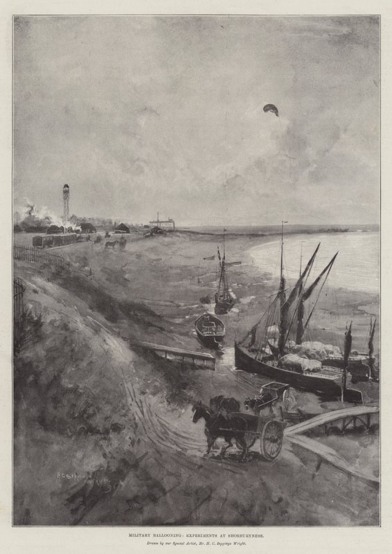 Palloni militari, esperimenti a Shoeburyness da Henry Charles Seppings Wright