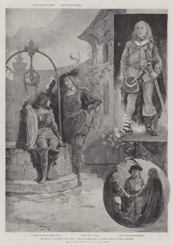 La nuova commedia di Mr Louis N Parker, The Swashbuckler, al Duke of York