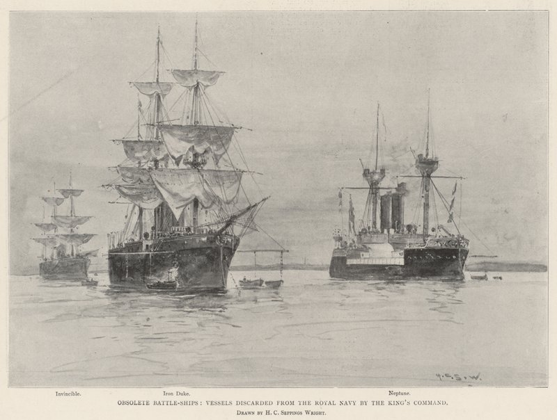 Navi da battaglia obsolete, navi dismesse dalla Royal Navy per ordine del Re da Henry Charles Seppings Wright