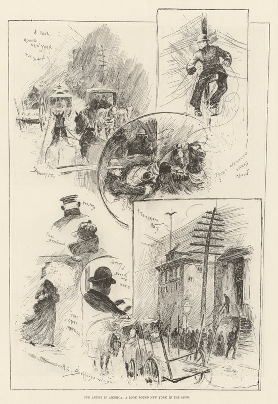 Il nostro artista in America, uno sguardo intorno a New York nella neve da Henry Charles Seppings Wright