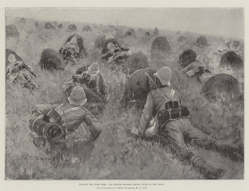 Giocare al Gioco dei Boeri, il Soldato Britannico che si Ripara nella Veldt da Henry Charles Seppings Wright