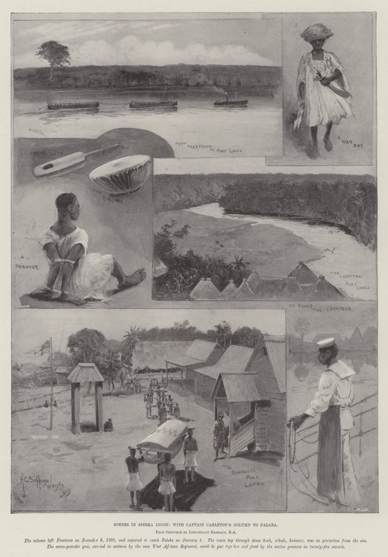 Scene in Sierra Leone, con la Colonna del Capitano Carleton verso Falaba da Henry Charles Seppings Wright